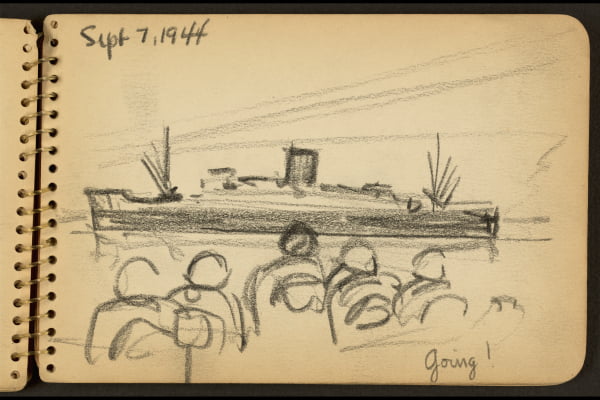 Print: Going! Sketch by Victor Lundy, 1944 - Walmart.com