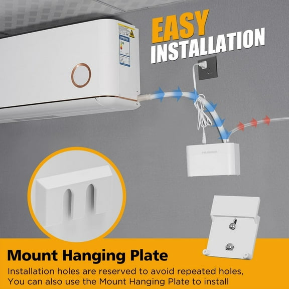 Wall-Mounted Condensate Pump for HVAC,  Conditioner, Dehumidifier, Quiet Automatic Drainage