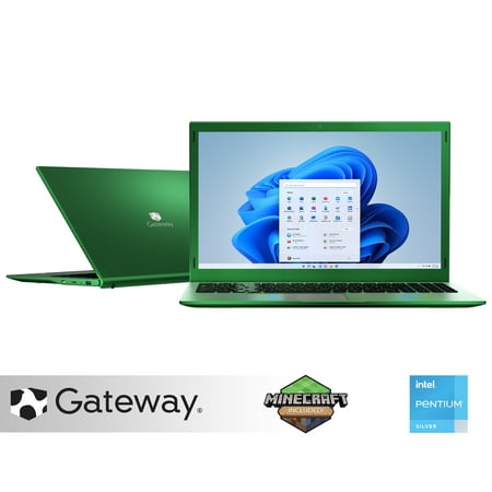 Gateway 15.6" Ultra Slim Notebook, FHD, Intel® Pentium® Silver, 4GB/128GB, Tuned by THX™ Audio, 1MP Webcam, HDMI, Windows 10 S, Microsoft 365 Personal 1-Year, Minecraft Starter Edition Included