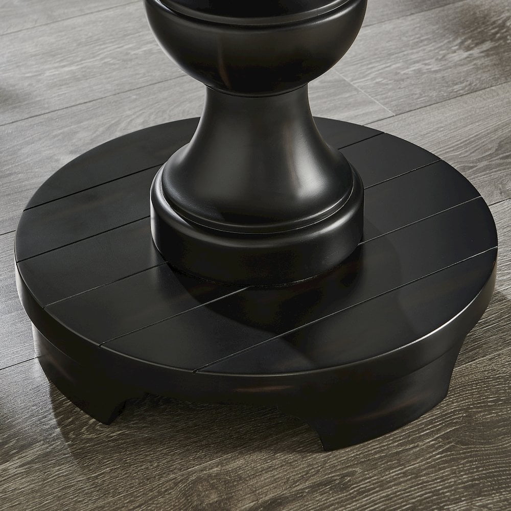 Roundhill Furniture Caesar Traditional Round Pedestal End Table, Black