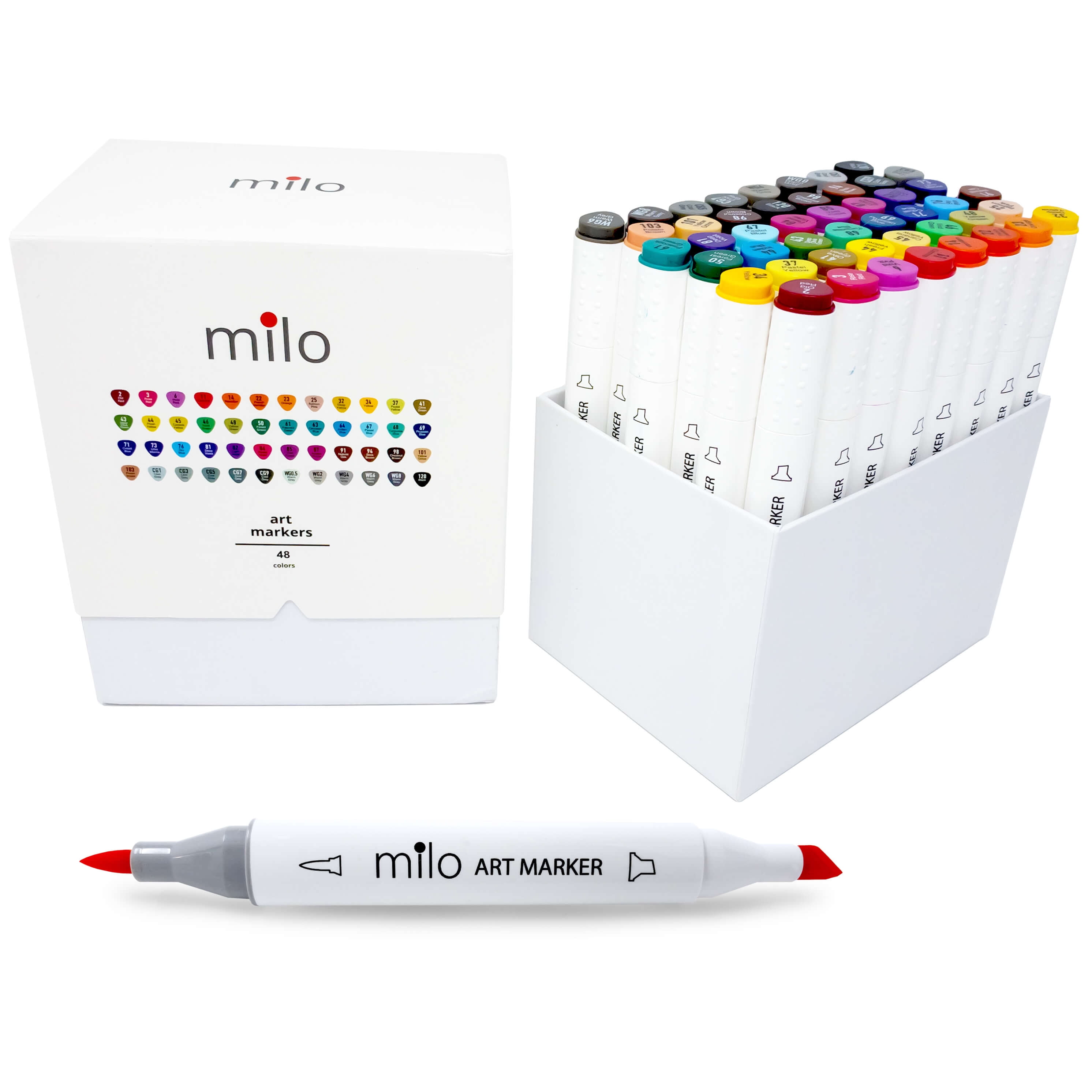 Milo Art Marker Brush Tip and Chisel Tip Set of 48