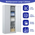 thumbnail image 5 of 71"H Metal Garage Storage Cabinet, Black Tool Steel Locking Cabinet with Doors and 4 Shelves, Tall Cabinets for Garage Storage Systems Lockable File Cabinet for Home Office, Classroom/Pantry, 5 of 9