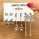 thumbnail image 1 of 9 Pares Juego De Pendientes Retro De Mariposa Con Borla De Cristal Para Mujer, 1 of 4