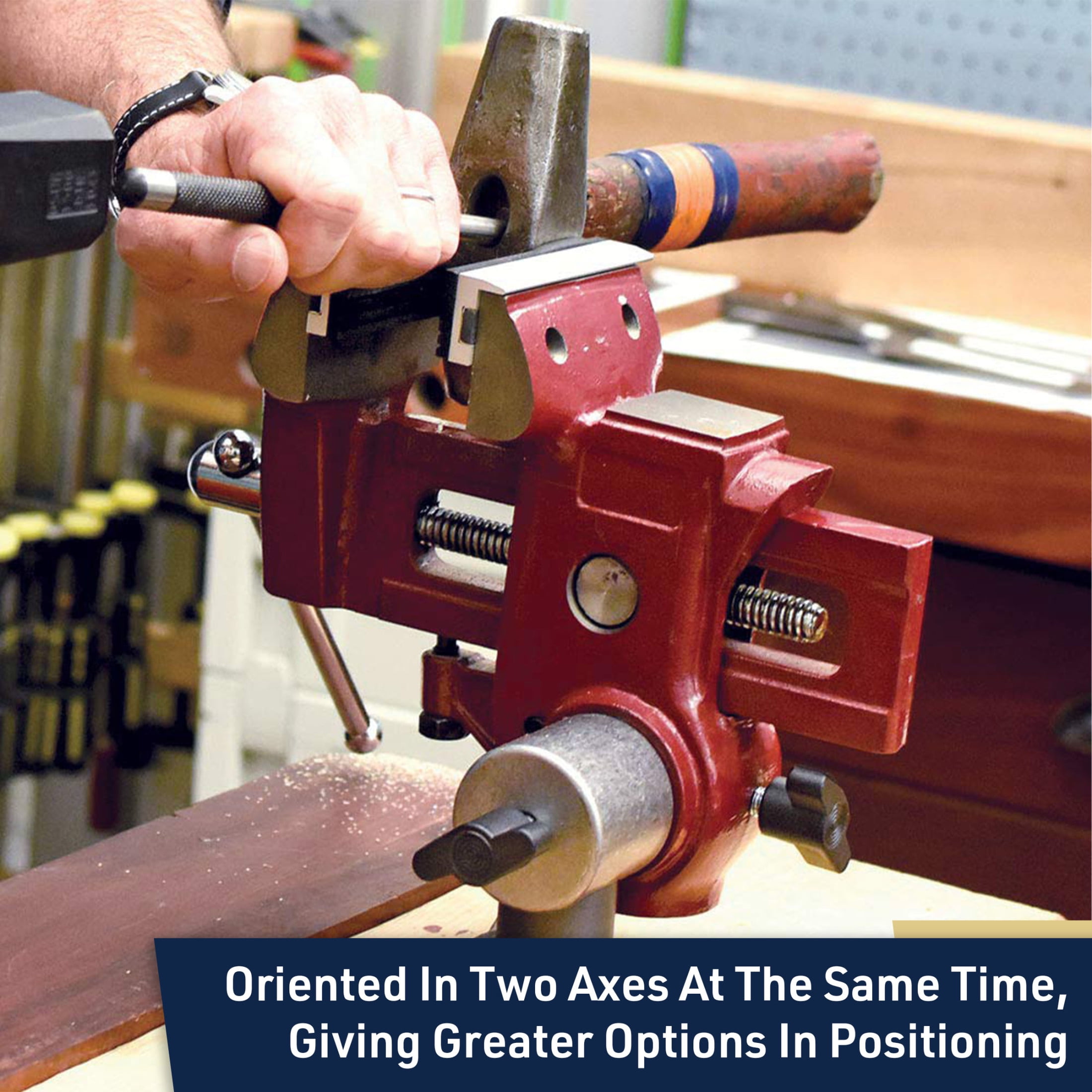 Kings County Tools Bench Vise with 2 Axes of Rotation and 4.5” Jaw Opening