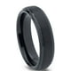Tungsten Wedding Band Ring 6mm for Men Women Comfort Fit Black Beveled Edge Brushed Lifetime Guarantee – image 2 sur 5