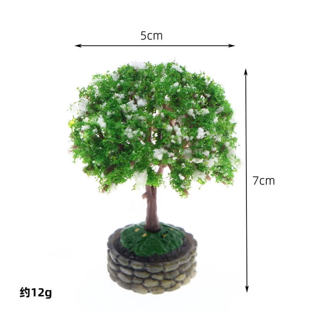 Dollhouse Miniature Flower Tree Fruit Tree With Plastic Base Micro Landscape Sand Table Train Scenery Moss Bonsai Model Accesso,E,1pc