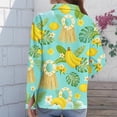 thumbnail image 5 of Long Sleeve Button Down Shirt with Tropical Plant Pineapple Volcano and Surfboard Print Loose Fit Casual Top, 5 of 5