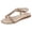 Rose Gold, variant on Open Toe Beach Sandals Sparkly Rhinestone Flat Sandal Low Wedge Walking Slide Shoes with Elastic Ankle Strap Gold Size 9.5
