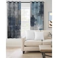 thumbnail image 2 of Navy Blue Grey Blackout Curtains, Light Blocking Print Window Curtains, Modern Oil Painted Abstract Art Aesthetics Thermal Insulated Window Drapes for Living Room 2 Panels, 55"W x 39"L, 2 of 9