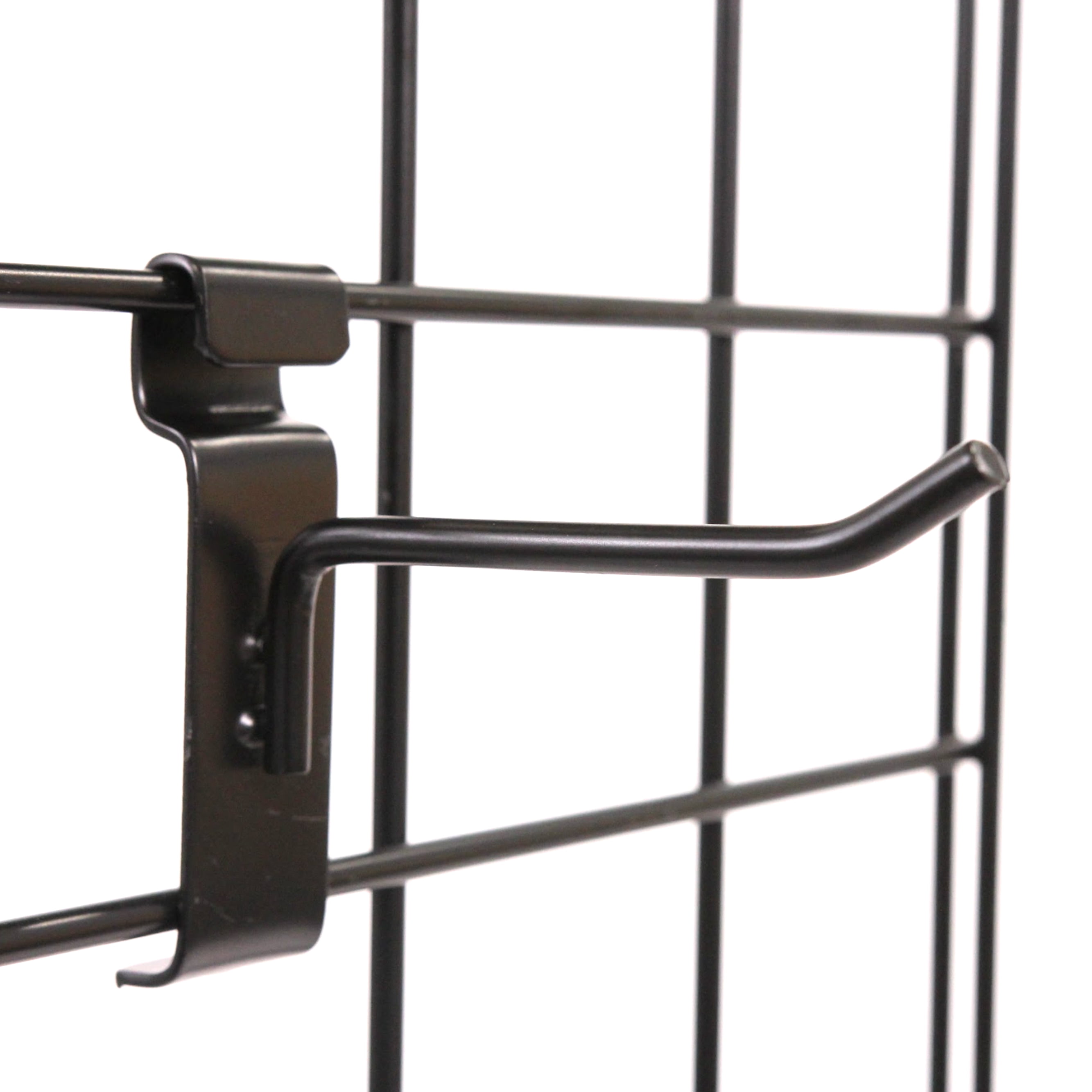 SSWBasics 4 Inch Black Gridwall Hooks - Pack of 50 Gridwall Accessories - Durable Wire Grid Peg Hooks for Retail Display