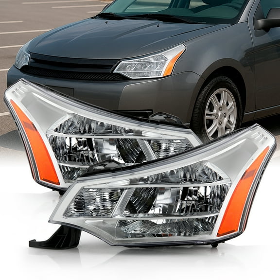 AKKON - For 2008-2011 Ford Focus OE Factory Style Headlights Pair Replacement - Chrome