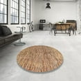 thumbnail image 4 of Ahgly Company Machine Washable Indoor Round Abstract Sandy Brown Area Rugs, 5' Round, 4 of 7