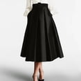 thumbnail image 2 of Women's Vintage Style Midi Skirt with Hidden Side Pockets and Flared Hem, Soft Stretch Fabric for All Day Comfort Black L, 2 of 7