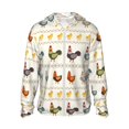 thumbnail image 1 of Balery Funny Chicken Sudadera ligera de manga larga con capucha y protección solar UPF 50+ para hombre y mujer, ideal para pesca y running-XX-Large, 1 of 7