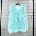 thumbnail image 5 of larppty Women's Sleeveless Faux Fur Open Front Vest Warm Cardigan Coat Soft Waistcoat Jacket Outwear (Light Blue, S), 5 of 5
