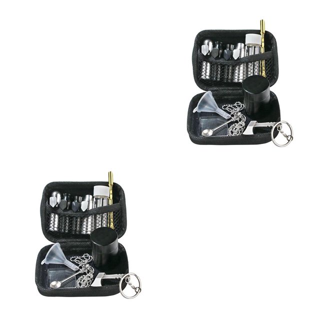 Cateissary Juego de 12 unidades de dispensador de botellas de rapé Kit de accesorios Negro 2Conjunto