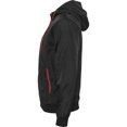 thumbnail image 3 of Build Your Brand - Chaqueta deportiva con cremallera para hombre (Negro/Rojo), 3 of 4