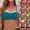 A09 Blue, variant on Push up Bandeau Bikini Tops for Women Twist Front Removable Solid Bathing Suit Tops Swim Top Only Black L