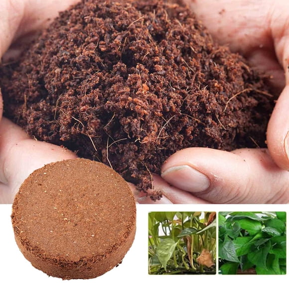 EQWLJWE Organic Coco Coir Bricks,Coconut Coir Pellets Soil for Planting,Compressed Coco Peat Brick Coconut Fiber Substrate , Plant Soil Enhance Root Growth for Herbs, Flowers, House Plants
