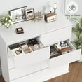 thumbnail image 2 of Homfa 8 Drawer Double Dresser, White Horizontal Dresser Chest with Easy Pull Bevel Handle for Bedroom, 2 of 7
