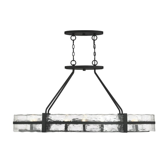 Hudson 10-Light Oval Chandelier in Matte Black