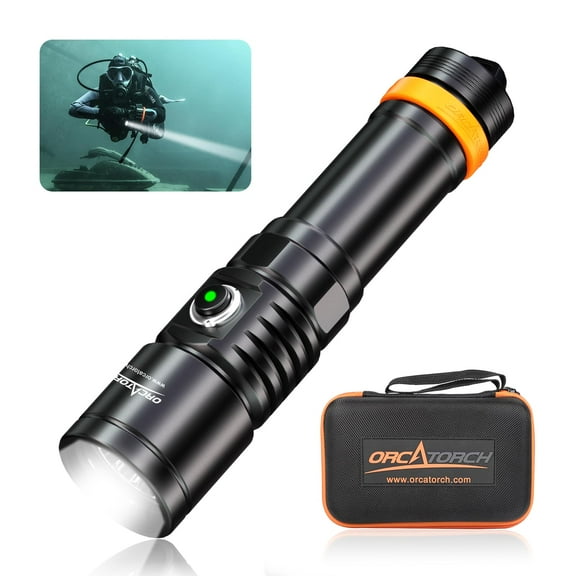 ORCATORCH D710 Scuba Diving Light, 3000 Lumens Super Bright Underwater Flashlight
