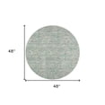 thumbnail image 3 of 4' Green Round Wool Hand Loomed Handmade Area Rug, 3 of 5