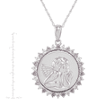 thumbnail image 4 of Women's Finecraft Angel Pendant Necklace with Lab-Created Sapphires and Cubic Zirconia in Sterling Silver, 18", 4 of 4