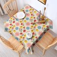 thumbnail image 2 of Pioneer Flower Floral Print Pattern Square Tablecloth, Waterproof Wipeable Spillproof Washable Table Cover for Home Kitchen Party Decor, 60"x60", 2 of 6