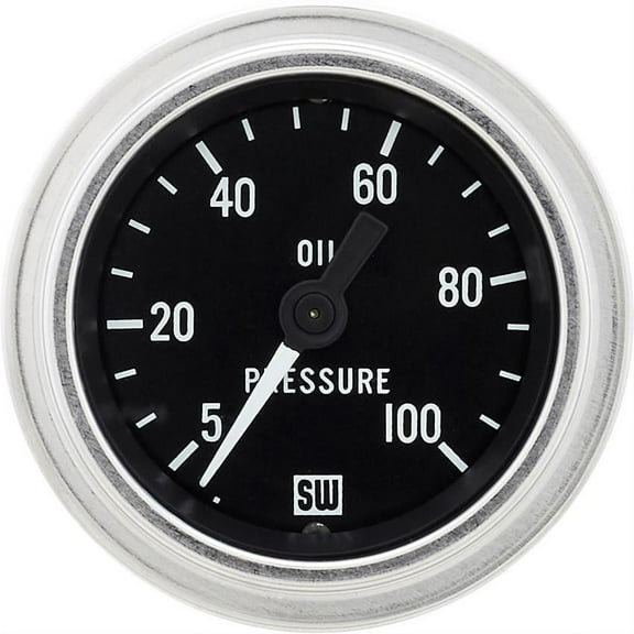 Stewart Warner 82323 Deluxe-Series Oil Pressure Gauge 2-1/16 in. (52 mm) Diamete