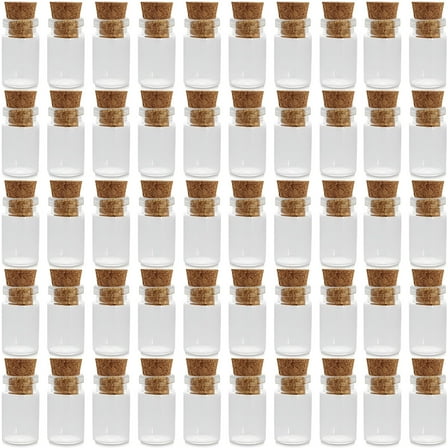 ACDANC Clear Glass Mini Bottles with Cork for Crafts Decorations and Party Favors 50 Count