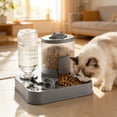 thumbnail image 4 of 2 In 1 Food And Water Bowl Feeder With Non Slip Base For Cats And Adjustable Elevated Raised Stand Feeder, 4 of 5