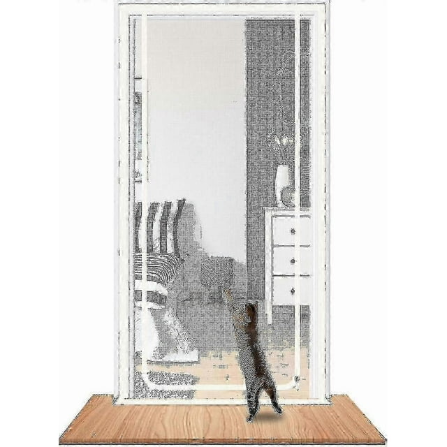 Door Fits Door Size 90cm X 210cm, Thickened Heavy Duty Pet Screen Door For Dogs Cats Mosquitos, Suitable For Living Room, Bedroom, Kitchen, Patio, Cor