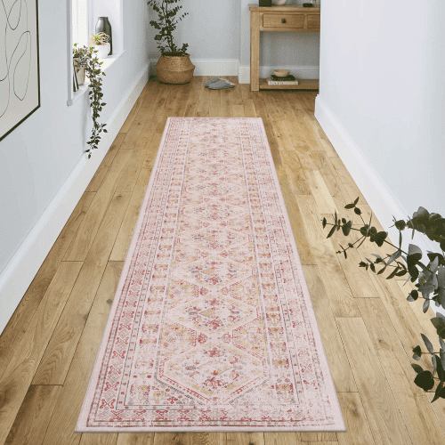 2'6''x10' Beige Runner, Washable Rug, Low-Pile, Non-Slip, Non-Shedding, Foldable, Kid & Pet Friendly - Area Rugs for living room, bedroom, kitchen, dining room rug - (Beige, 2'6''x10')