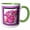Green/White, variant on 3drose, Flowers and Cream at the Spa, 11oz Two-tone Blue Mug
