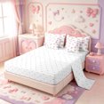 thumbnail image 3 of Manfei Kawaii Bow Rabbit 7pcs Queen Bedding,Cartoon Animal Bedding Comforter Set Queen,Reversible, 3 of 7