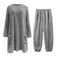 thumbnail image 4 of WCJM Club Outfits Women's Fall Winter Pullover Long Sleeve Set Soft Double Fleece with Embossed Design Cozy Loungewear for Cold Nights Two-Piece Set Women Pajama Sets, 4 of 6
