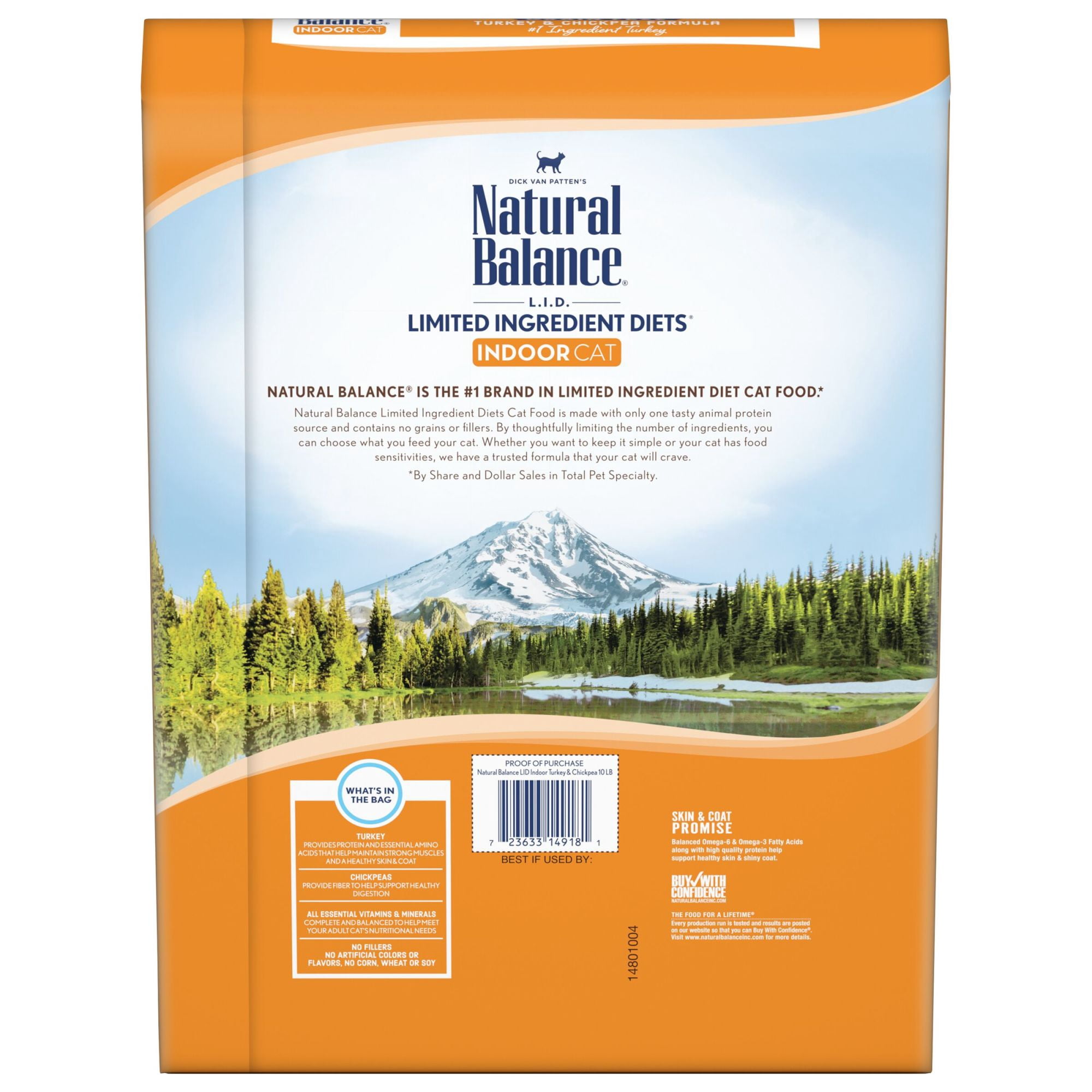 Natural Balance Limited Ingredient Diets Dry Cat Food for Indoor Cats, Turkey & Chickpea Formula, 10-Pound