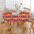 thumbnail image 3 of Colorful Geometric Pattern Round Fitted Tablecloth with Elastic Edge,Dining Table Cover Waterproof,Outdoor Round Tablecloth for Camping,Dining,Indoor and Outdoor, 3 of 7
