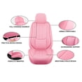 thumbnail image 4 of Car Seat Covers Full Set Fit for Honda Pilot 2003-2026, Faux Leather Waterproof Breathable Anti‑Slip Seat Protectors with Lumbar Support, Pink, 4 of 7