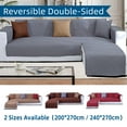 thumbnail image 3 of L Shape Sofa Slipcover Reversible Sectional Couch Cover Chaise Lounge Cover Furniture Protector Cover,Large Size,Gray, 3 of 13