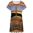 thumbnail image 3 of Timber Door with Window To Sunset And River Stock Dress Summer Street Style Dresses Female Short Sleeve Printed Sundress, 3 of 7