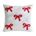thumbnail image 2 of JGJJUGN Luxurious Velvet Sofa Cushion Cover with Bow, Decorative Pillow Case, Plush Throw Pillow Cover, Elegant Home Decor, Washable Cushions, 45cm/15.75in in Beige, Pink, Red, White, Gold, Blue, 2 of 6