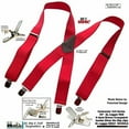 thumbnail image 2 of Hold-Ups XL Logger Red Suspenders 2" wide X-back with Patented No-slip Nickel metal clips, 2 of 4