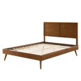 thumbnail image 3 of Platform Bed Frame, Twin Size, Wood, Brown Walnut, Modern Contemporary Urban Design, Bedroom Master Guest Suite, 3 of 10