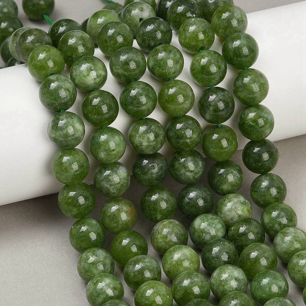 10 strand Dyed Natural Malaysia Jade Beads Strands Round Green 10mm Hole: 1.2mm about 19pcs/strand 7.09 inch(18cm)
