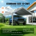 thumbnail image 4 of KFFKFF 12 x 20 Feet Carport Replacement Canopy Car Shelter Cover Gray, 4 of 9