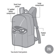 ZIPIT Ninja Backpack for Boys Elementary School & Preschool, Cute Book Bag for Kids (Black)
