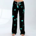 thumbnail image 5 of Hearthz Womens Valentine Pajama Pants Love Heart Graphic Soft Pajama Pants for Women Drawstring Wide Leg Holidays Women's Sleep Pants, 5 of 7