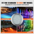 thumbnail image 6 of 120V AC 10in LED Pool Light, RGBW Color Changing 40W Spa Light, IP68 Underwater for Inground Pools, 50 FT Cord & Remote, UL Certified, 6 of 10